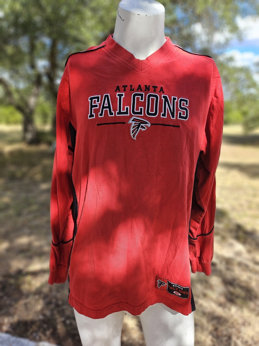 Atlanta Falcons Men's Red Cotton Long-Sleeve Jersey L